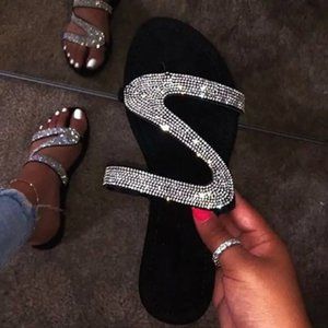Womens rhinestone sandals size 8